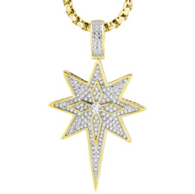 China 2020 Newest Hip Hop Designs Bling Bling Hip Hop Star Shape Pendant For Men Hip Hop Jewelry for sale