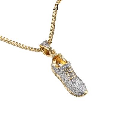 China Hiphop Fashion Necklace Jewelry Design 925 Sterling Silver New Sport Shoes Shaped Pendant Necklace for sale