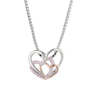 China CLASSIC 925 Sterling Silver Heart Necklace 3A Zircon Love Pendant Necklaces For Women for sale