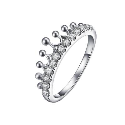 China JASEN JEWELRY TRENDY Fashion Girls Rings Crown 925 Sterling Silver Ring for sale