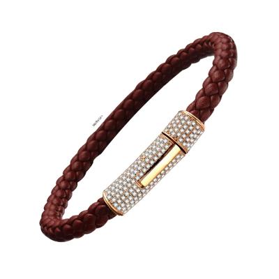 China JASEN JEWELRY wholesale logo fashion informal custom trend woven mens leather bracelets for sale