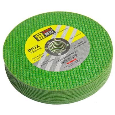 China Durable 4 inch 1.2mm standard cutting disc en12413 green double sliver with a cutting disc for stainless steel zu verkaufen