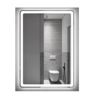 China Full Modern Fog Light Wall Mirror Touch Switch Color Temperature Dimmable Bathroom Mirror With Led Light for sale