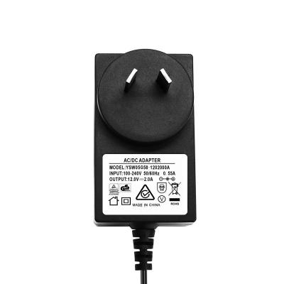 China SAA CB Certificate Adapter 12V 2A 12V AC to DC 2A Power Supply with AU Plug YSW05G58-1201500A for sale