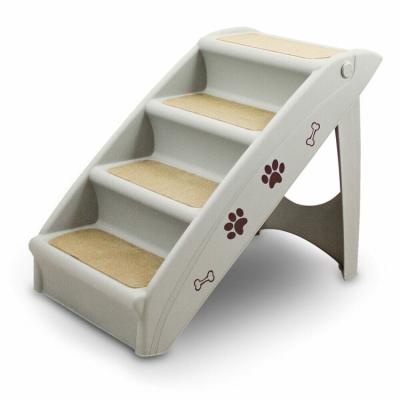 China PP+felt space saving luxury indoor plastic felt pet material foldable stairs for sale