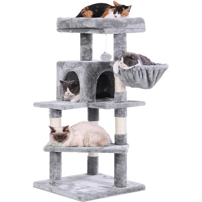 China Sisal Flannel + Pile Luxury Small Footprint Multi-Function Pet Furniture Tree Cat Toy Climbing View for sale