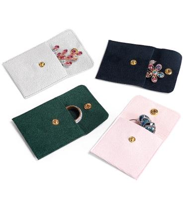 China Eco-Friendly Brand Custom Logo Emboss Microfiber Jewelry Pouch Luxury Jewelry Packaging Envelope Pouches for sale