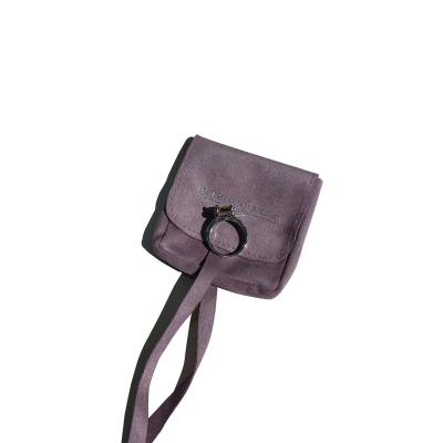 China Soft And Neat Eco-friendly Purple Suede Jewelry Pouch With Logo Ring Earring Bag Hanging Jewelry Packaging Pouch for sale