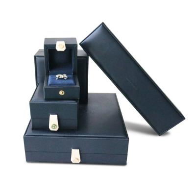 China 2022 new style handmade multifunctional PU leather jewelry box with button closure for sale