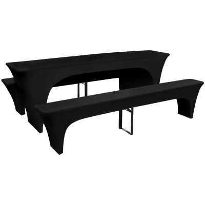 China Simple Black Spandex Stretch Beer Bench Cover for sale