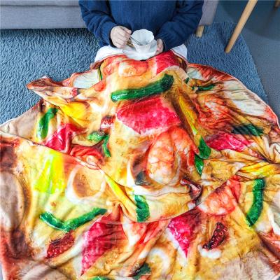 China Modern Pizza Burrito Blanket Food Throw Tortilla Texture, Mexican Flannel Fleece Blanket for sale