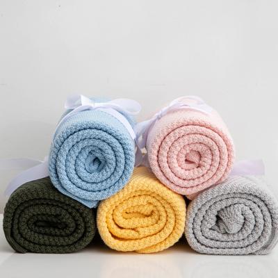 China Sustainable Super Soft 100% Cotton Knit Newborn Baby Blanket for sale