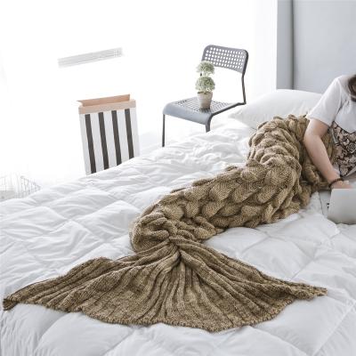 China Modern Maker's Spot Mermaid Tail Blanket Crochet Knitted Wool Blanket for sale