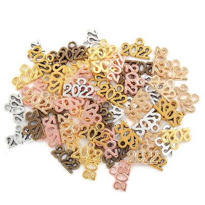 China 200pcs/bag CLASSIC Number Charms 2024 2023 2022 Year Pendants DIY Jewelry Making Findings DIY Handmade Craft 13x9mm S107 for sale