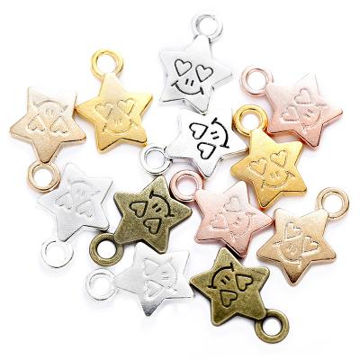 China 300pcs/bag 6 color cute Smiley Star Charms For Jewelry cute making DIY jewelry findings alloy charms pendant L337 for sale