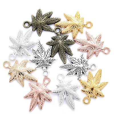 China 200pcs/bag TRENDY Charms Maple Leaf Leaves Tibetan Silver Color Pendants Antique Jewelry Making DIY Handmade Craft Q380 for sale