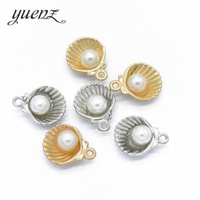 China BOHEMIA Fashion Alloy Enamel Shell Charms Pendants with Pearl Beads for Necklace Earrings Bracelet Jewelry Making DIY Findings W44 for sale