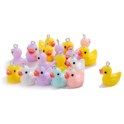 China 10pcs/bag 19.5X16MM Duck Resin Earring Charms Diy Cute Kawaii 3D Cute Phone Findings Dangle Key Chain Bracelets For Jewelry Making for sale