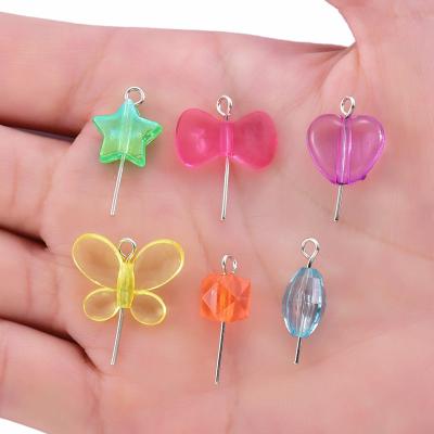 China Acrylic Candy Star Acrylic Charm Beads Loose Necklace Children's Bracelet Jewelry Beads DIY Jewelry Accessories W193 for sale