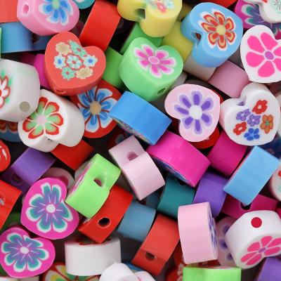 China 100pcs/bag Flower Letter Acrylic Fruit Smiley Polymer Clay Spacer Beads Mixed Color For Jewelry Making DIY Bracelet Necklace Accessories for sale