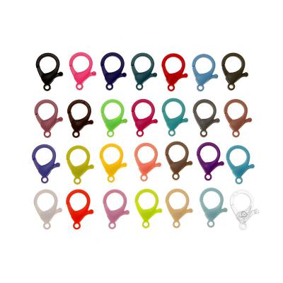 China Colorful Plastic Key Rings Lanyard Hook For Key Chain DIY Backpack Clasp Clasp Clasp 35mm/25mm Hard Plastic Lobster for sale