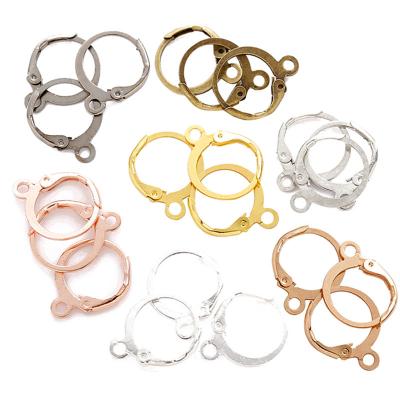 China 100pcs/bag Metal French Earring Hook Clip On Earwire With Loop Clasp Earring Base For Jewelry Making DIY Accessories Supplies 1.5mm for sale