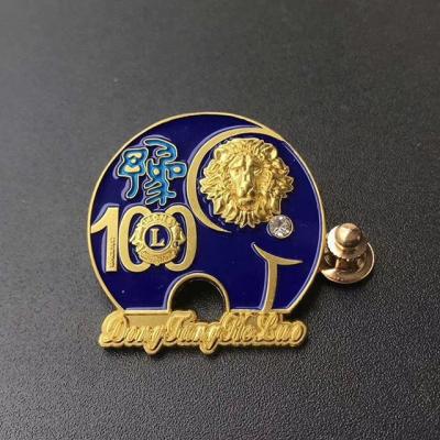 China Custom Design Lion Animal Shape 3D Logo Metal Lapel Pin Badges From Europe China Manufacturers for sale