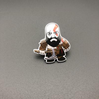 China Custom Africa China Cartoon Man Printing Cheap Design Logo Metal Emblem Badges Lapel Pin for sale