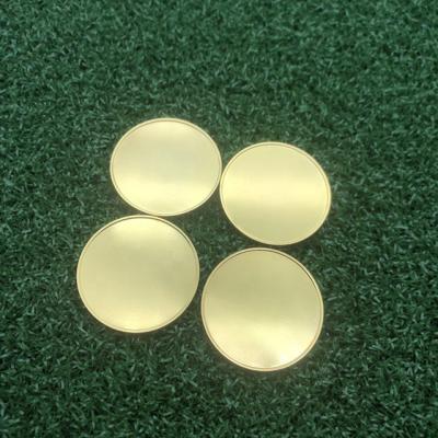 China High Quality Empty Golf Accessories Other Golf Products Gold Color 30mm Metal Bulk Golf Ball Cheap Blank Marker for sale