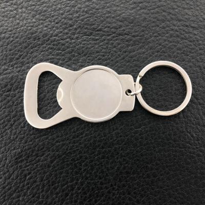 China Blank Wholesale Cheap Empty Metal Bottle Opener Key Chain Ring Key Chain Beer Bottle Zinc Alloy Opener for sale