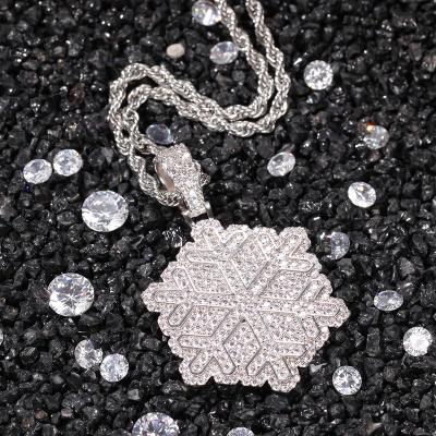 China Other Fashionable Inlaid Copper Zircon Snowflake Zircon Street Necklace Hip Hop Pendant Jewelry for sale