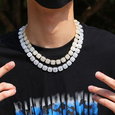 China New hip hop men's hip-hop necklace zircon rock sugar necklace multi-size hiphop rap accessories for sale