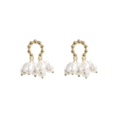 China Small and flexible high-end sense of cute female personality of 925 needle silver pearl earrings of simple earrings fashion net red design for sale