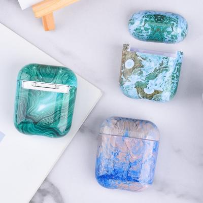 China Waterproof IMD Earphone Storage Case Shiny Glossy Geometric Marble Cover for sale