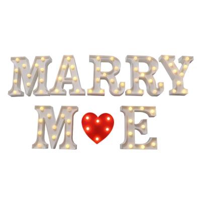 China Unique Art Hot Sale Modern Waterproof Wall Art Led Love Marquee Letter Light Electronic Signs For Wedding Decoration Marry Me I Love You Lamp for sale