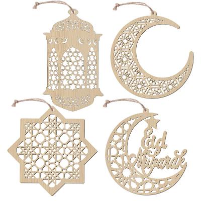 China Ramadan Wood Pendant Rouzi Ornaments Woody Islamic Festival Opens Muslim Home Party Ornaments for sale