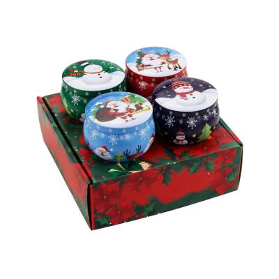 China Chinese Coconut Wax Maker New Design Christmas Aromatherapy Candle Four Pieces Gift Box for sale