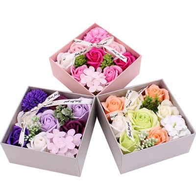 China FC9204 Beautiful Colorful Mothers Day Flower Box Soap Flower For Valentines Days Gift Idea Sets Mother's Day Present for sale