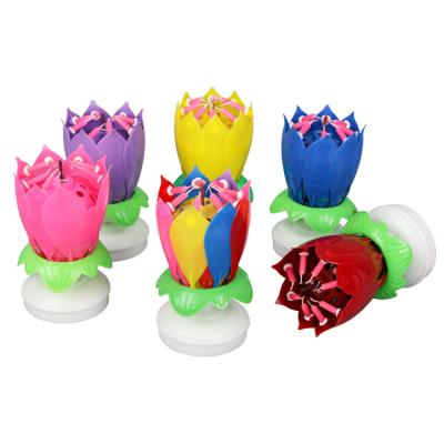 China Music Factory Sale New Products Music Candle Birthday Candles Happy Birthday Music Cake Lotus Candle for sale