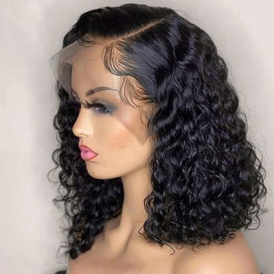 China 13x4 Deep Wave Loose Deep Wave Frontal 4 Inches Peruvian Realistic 360 Hairline None Low Full Lace Wigs for sale