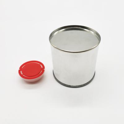 China Chemical Tin Cans With Spout China Supplier 1L Plastic Empty Round Metal Glue Can for sale