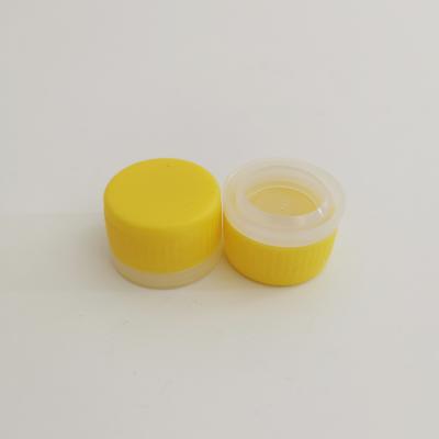 China Non Spill Customize 25.4 Mm High Quality Yellow PE Screw Plastic Lids For Chemical Tin Can for sale