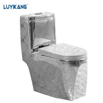 China High Quality MT12 Double-Flow Porcelain Gold Color Bathroom WC Piss Peep Chinese Toilet One Piece Toilet for sale