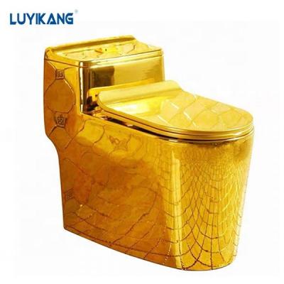 China Wholesale Gold Color Gold Color Double-Flow MT07 Sanitary Ware WC Strap One Piece Ceramic Toilet for sale