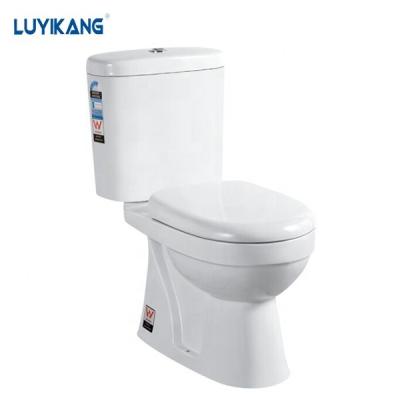 China Good price of MY10 Double-flow and high quality ceramic watermark two-piece white glazed ceramic human toilet for sale