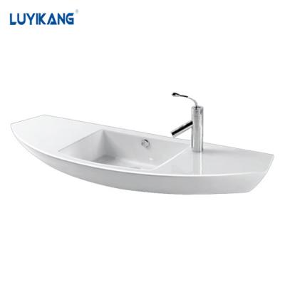 China Y7036 Modern Design Modern Bathroom Slim Edge Cabinet Basin Countertop Ceramic Sink for sale