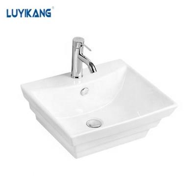 China Modern White Oval Ceramic Bowl Hand Wash Bathroom Sink Y130 Glossy Drop In Basin Art Lavatory for sale