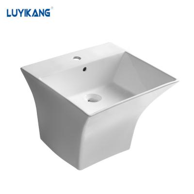 China Y9077 Modern Bathroom Vanity Sinks Washing High Quality Wall Hung Ceramic Hand Wash Ceramic Modern Vanity Wall-hung Wash Basin for sale