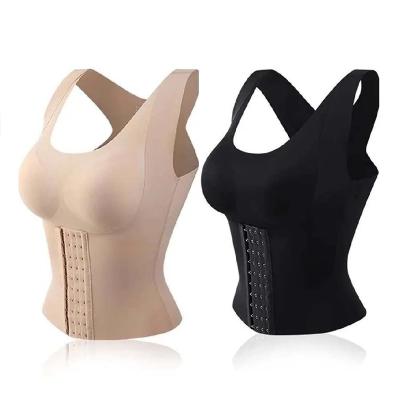 China Antibacterial Wholesale 3-in-1 Waist Button Up Waist Trainer Vest Women Underbust Corset Body Shaper for sale