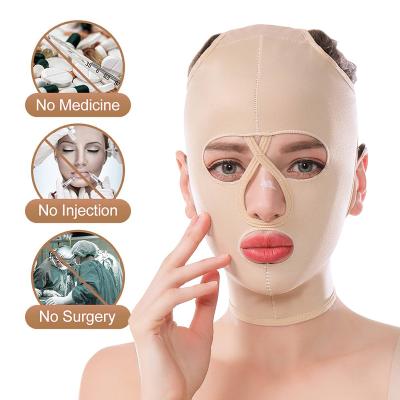 China Private Label Double Chin Reducer V Antibacterial Line Shaped Slimming Elastic Nose Mask Sleep Face Lifting Slimming Face Lift Mask for sale